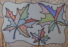 Осенние листья фломастерами