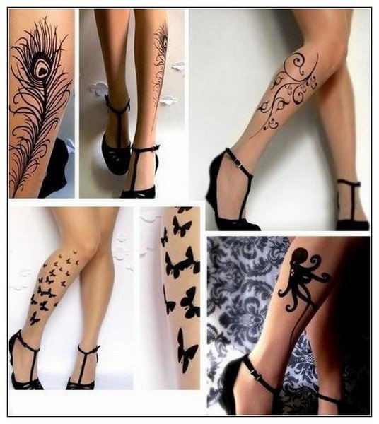 Татуировки фломастером на ноге