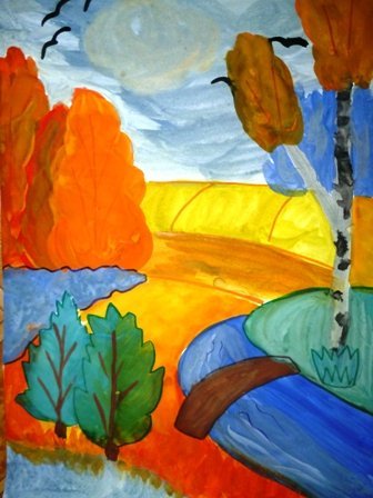 Выставка рисунков на тему осень