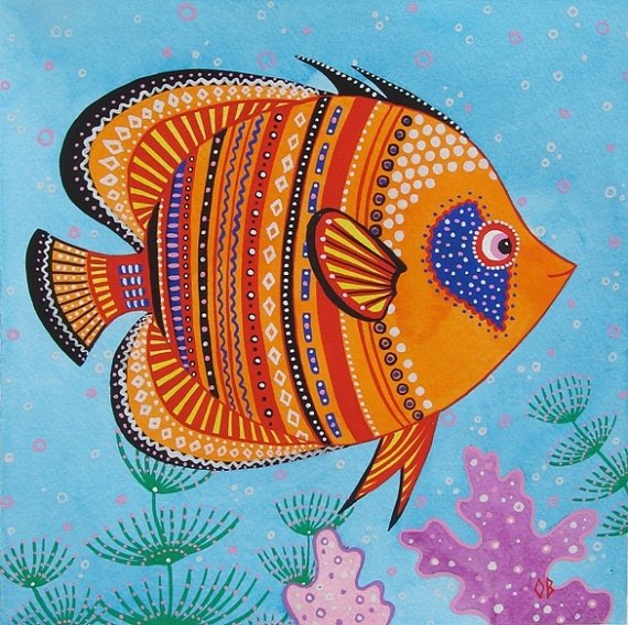 Декоративные рыбки фломастерами