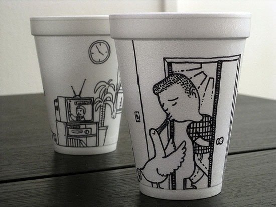 Рисунки стаканчики кофе