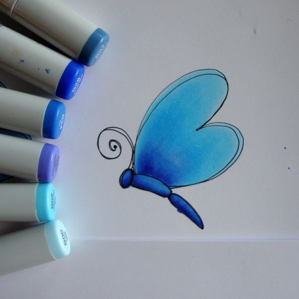 Роза фломастером