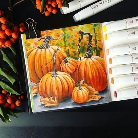 Тыква маркерами