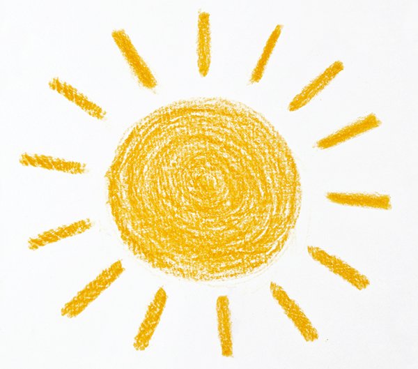 Рисование солнышко карандашом