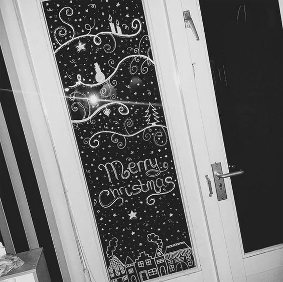 Роспись окон меловым маркером