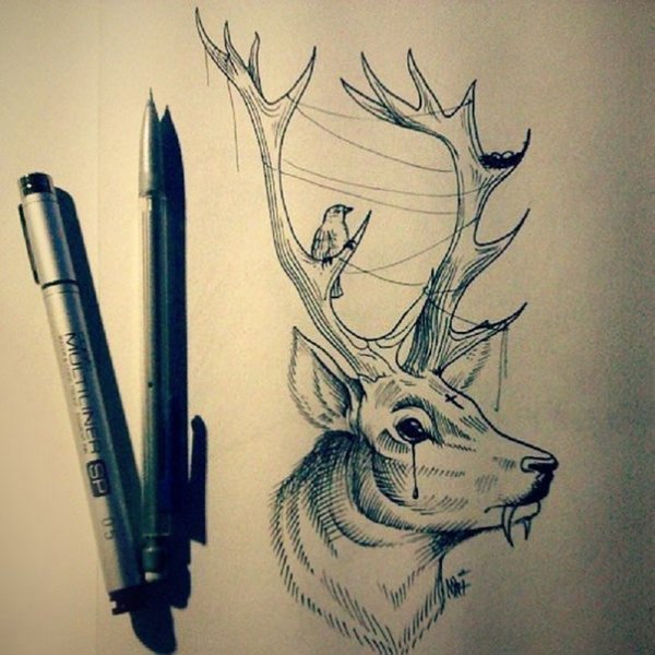 Олень Зентангл