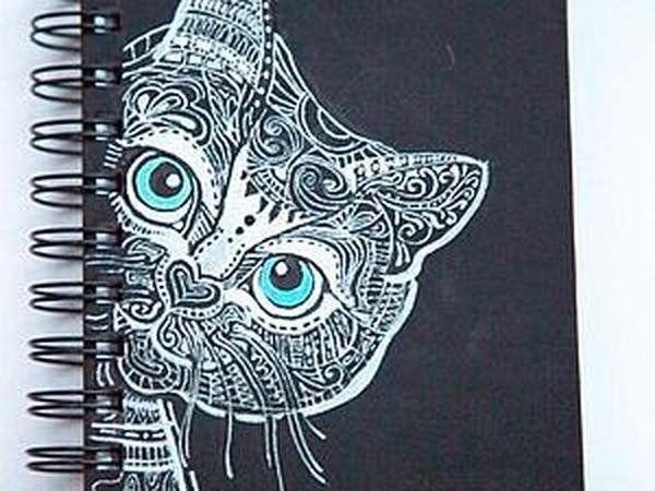 Дудлинг на черной бумаге