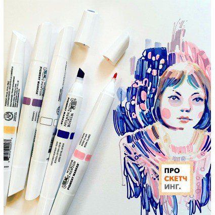 Рисование маркерами глаза