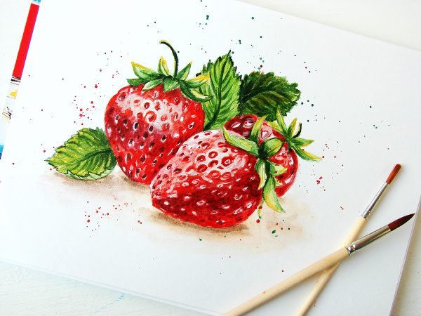 Ягоды скетч маркерами