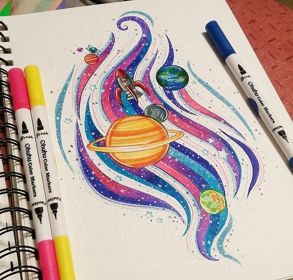 Скетчи маркерами