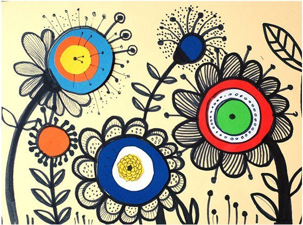 Стилизованные цветы для аппликации