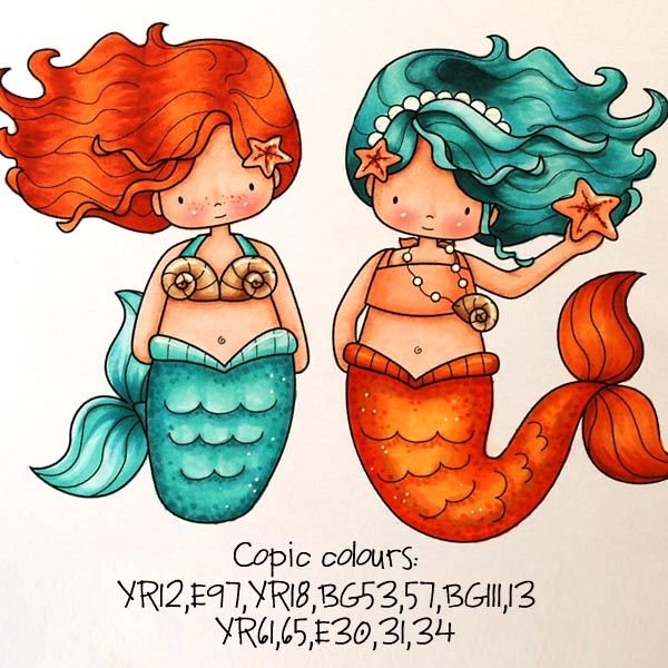 Русалка маркерами
