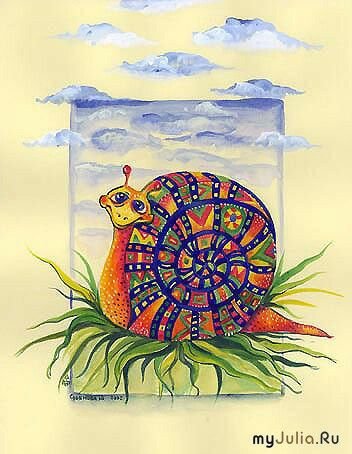 Улитка фломастерами рисунок