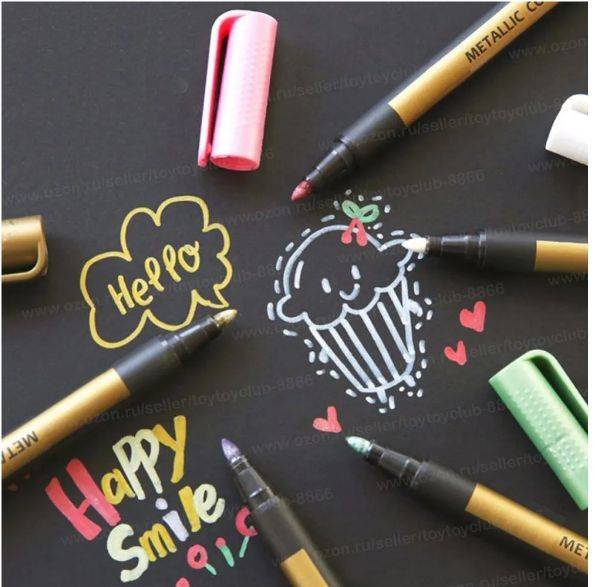 Маркеры с металлическим эффектом