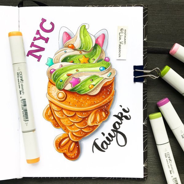 Рисуем свечку маркерами