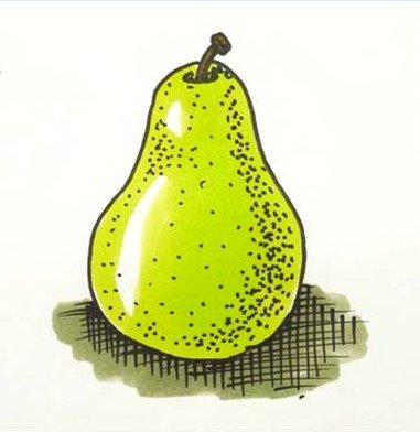 Груша маркерами