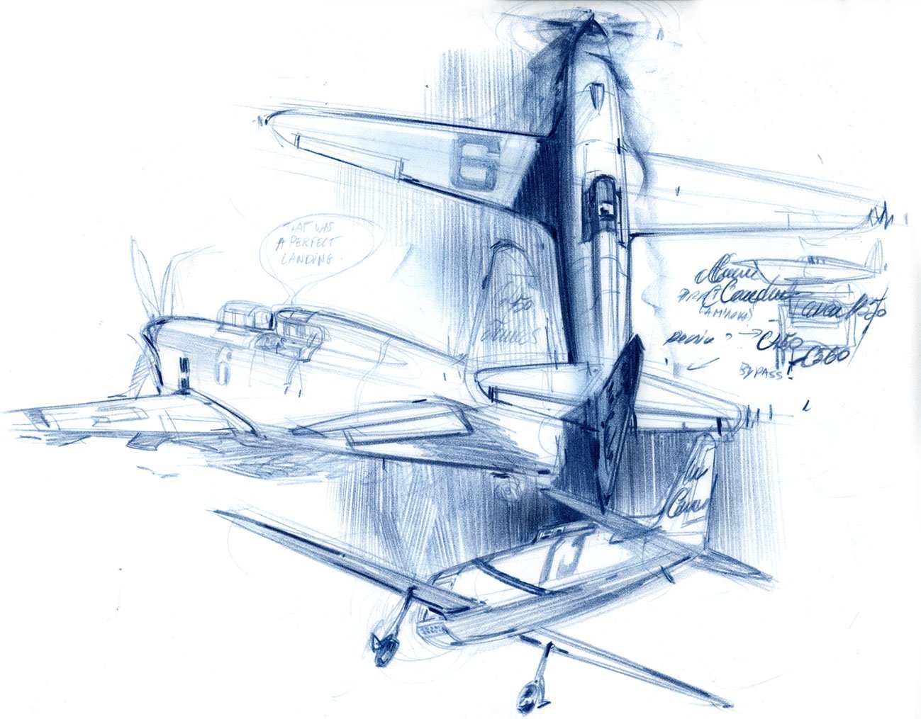 Самолет эскиз рисунка