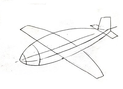 Самолет карандашом в перспективе