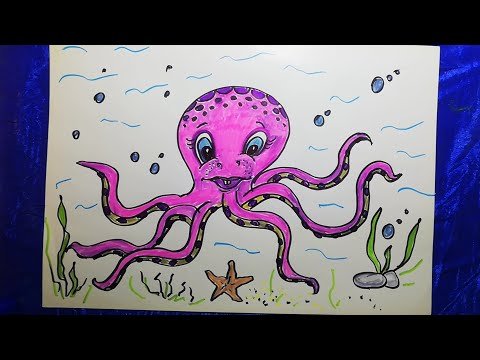 Рисунок осьминога для срисовки