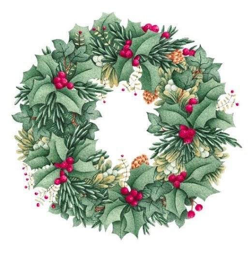 Рисование новогоднего веночка