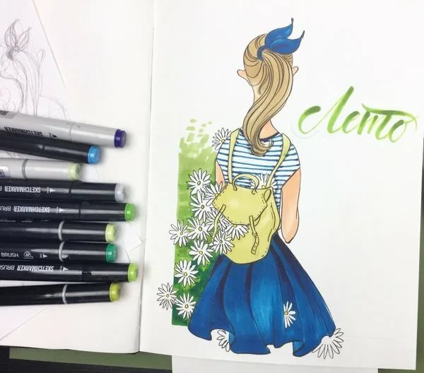 Скетч маркерами для детей