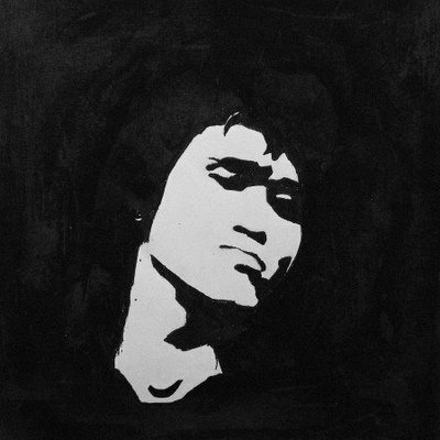 Портрет Цоя черно белый