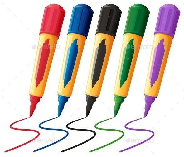 Фломастеры на прозрачном фоне