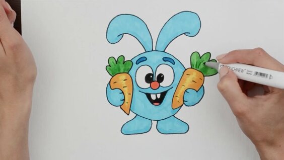 Рисунок фломастерами Смешарики