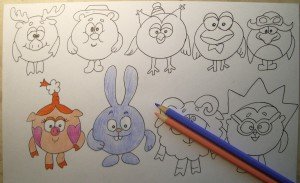 Игровое упражнение рисуем смешариков