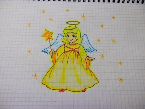 Ангел рисунок для детей легко