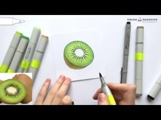 Киви рисунок маркерами