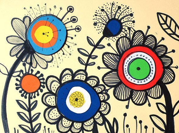 Рисование акварелью и фломастерами