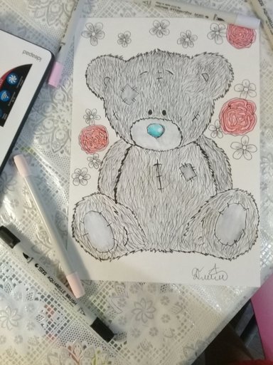 Рисунки маркерами мишка