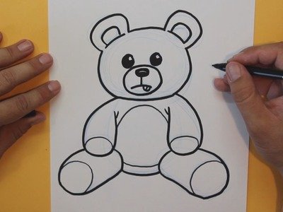 Рисунок медвежонка фломастерами