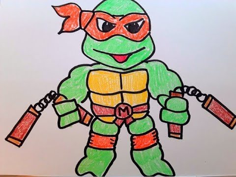 Черепашки ниндзя нарисовать для детей
