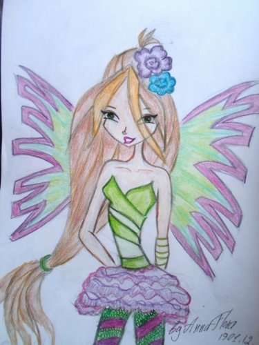 Рисование Винкс цветными карандашами