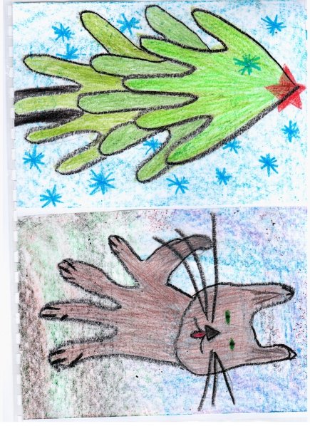 Рисунок с ладошкой фломастерами