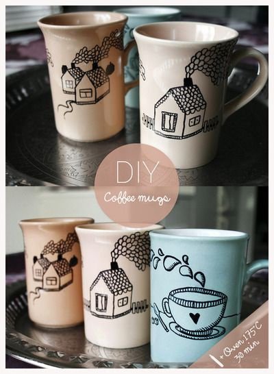 Разрисовать кружку маркером