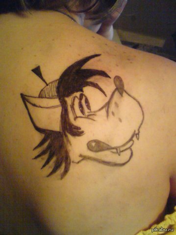 Рисунки на спине ручкой простые