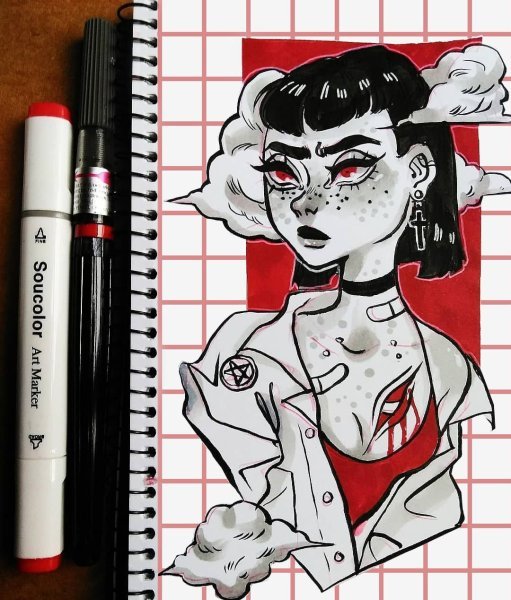 Скетчи маркерами для скетчинга