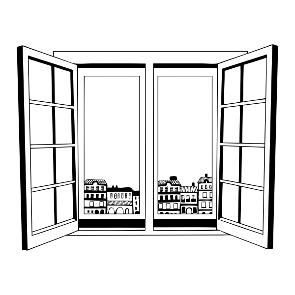 Окно черно белое