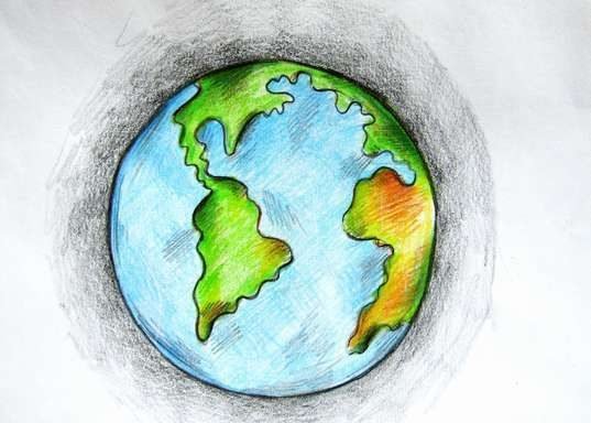 Рисунок земли легкий
