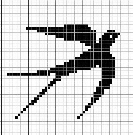 Рисование по клеточкам птицы