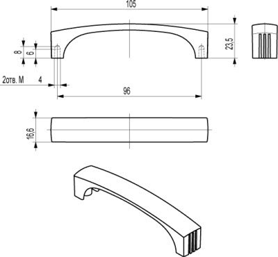 Ручка-скоба приварная а-280