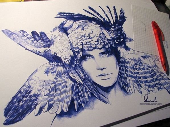 Работы художников ручкой