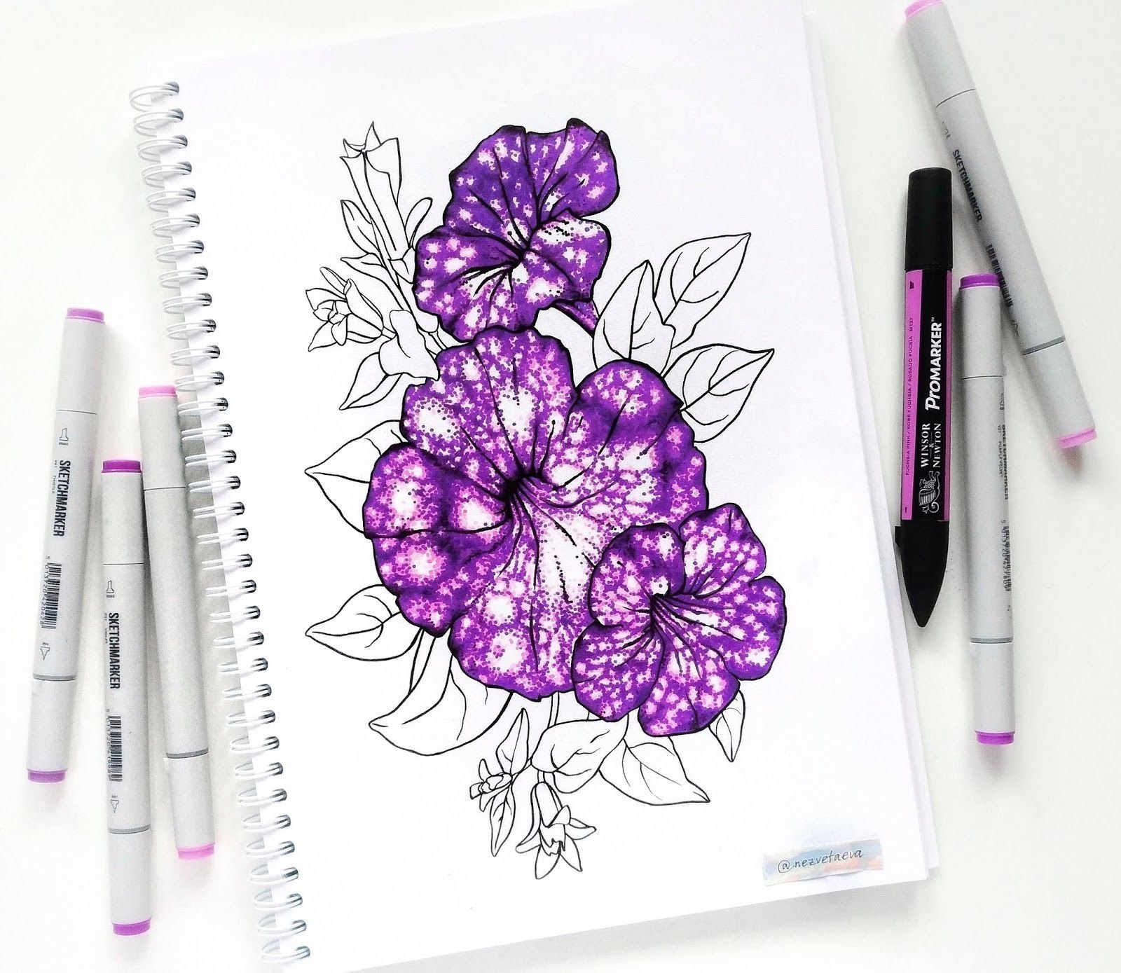 Фиолетовые картинки для срисовки