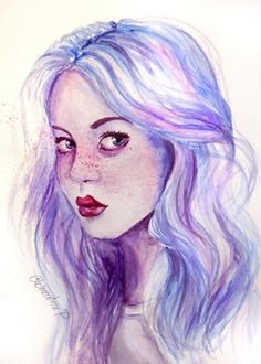 Волосы акварелью