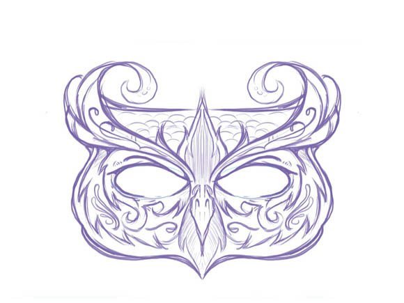 Схема рисунка для маски филигрань