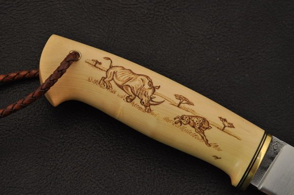Выжигание на рукоятке ножа