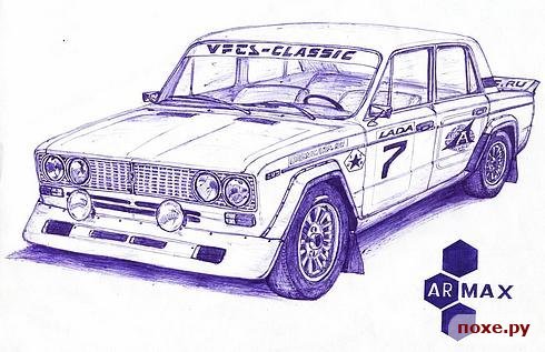 Рисунки машин ручкой в тетради